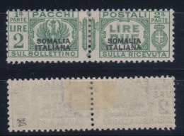 1931 Pacchi Postali, 2 Lire (sovrastampa Nera II Tipo) * - Somalia