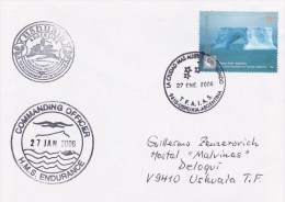 2006 Argentina - Ship HMS Endurance,iceberg, Cover Sent To Ushuaia,Argentina ,special Cancel Stationery Entier - Antarctic Expeditions