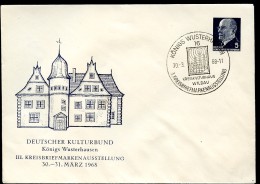 DDR PU14 D2/007a Privat-Umschlag SCHLOSS KÖNIGS WUSTERHAUSEN Sost.1968  NGK 6,00 € - Privatumschläge - Gebraucht