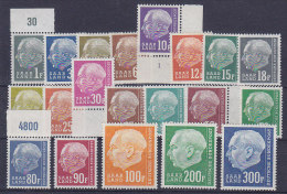 Saarland Deutsche Bundespost 157 Mi. 409-28 Theodor Heuss Complete Set MH* - Ungebraucht