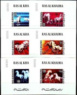 BULK: 2 X RAS AL KHAIMA 1972 Wild Horses DeLuxe:6 With Number    [épreuve Prueba Druckprobe ] - Ras Al-Khaima