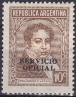 Timbre De Service Neuf  - Servicio Oficial - Bernardino Rivadavia - N° 341 (Yvert) - République D'Argentine 1938-54 - Oficiales