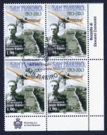 2013 SAN MARINO "CENTENARIO ATTERRAGGIO GIANNI WIDMER" QUARTINA ANNULLO GIORNO EMISSIONE - Used Stamps