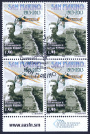 2013 SAN MARINO "CENTENARIO ATTERRAGGIO GIANNI WIDMER" QUARTINA ANNULLO GIORNO EMISSIONE - Used Stamps