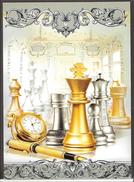 Chess Russia 2010 MNH Silver Foil Double Postcard Size A4 - Echecs