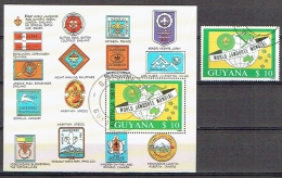 GUYANA 1998, SCOUTISME WORLD JAMBOREE MONDIAL, 1 Valeur Et 1 Bloc, Oblitérés / Used. R315-6 - Usados