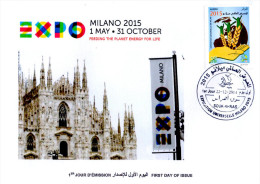 ARGELIA 2014 FDC  FDC Expo Milan 2015 Milano Cathedral Mailänder Dom Italia Italy Exposition Food - 2015 – Milan (Italie)