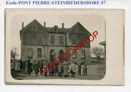 Ecole PONT PIERRE-STEINBIEDERSDORF-Enfants-Institutrice-Carte Photo Allemande-Guerre 14-18-1 WK-FRANCE-57- - Faulquemont