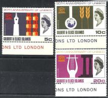 GILBERT & ELLICE ISLANDS UNESCO 20 YEARS QEII HEAD SET OF 3 SG? MINT 1965 READ DESCRIPTION - Islas Gilbert Y Ellice (...-1979)