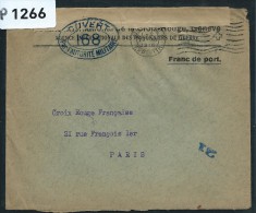 FRANCE- LETTRE DE LA CROIX ROUGE DE GENEVE POUR PARIS  AVEC CONTOLE POSTAL  1916 A VOIR - Cruz Roja