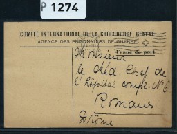 FRANCE  FORMULAIRE DE LA CROIX ROUGE CONCERNANT L ETAT DE SANTE D UN PRISONNIER ALLEMAND A L HOPITAL DE ROMANS 1916 - Croix Rouge