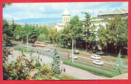 160345 / Tbilisi  - BUS , CAR , RUSTAVELI AVENUE  - Georgia Georgie Georgien - Georgia