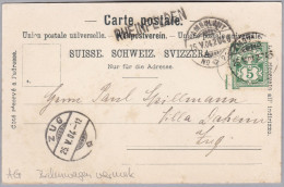 Heimat AG RHEINFELDEN Bahnwagenvermerk 1904-05-25 Ambulant Ak Nach Zug - Railway