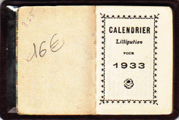 CALENDRIER ... 1933 ... MIROIR EN PREMIERE PAGE - Small : 1921-40