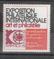 Vignette Exposition Philatélique Internationale ART ET PHILATELIE ARPHILA 75,Grand Palais Paris,6 Au 16 Juin, Neuf **TTB - Briefmarkenmessen