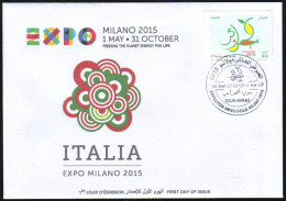 ARGELIA 2014 FDC  World Expo Milan 2015 Milano Esposizione Di Milano 2015 Italia Alimentazione Italiano - 2015 – Mailand (Italien)