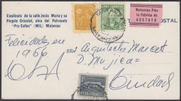 1954-H-16 CUBA. REPUBLICA. 1955. VIÑETA MATANZAS PIDE LA FABRICA DE ACETATO. TARJETA POSTAL. PATRONATO PRO-CALLES. - Storia Postale