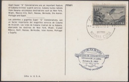 1957-H-7 CUBA. REPUBLICA. 1957. TARJETA SUPERCONSTELLATIONS. SPECIAL CANCEL: SEMANA DE LA CARTA AEREA. - Brieven En Documenten