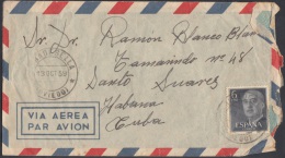 1959-H-3 ESPAÑA SPAIN RIVADESELLA COVER TO CUBA1959. MARCA: ASTA. ASOCIACION AGENTES DE VIAJES. TRAVELS CONVENTION - Cartas & Documentos