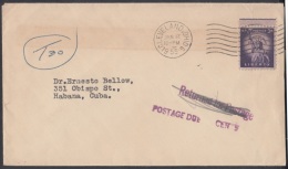 1955-H-22 US. 1955. SOBRE CON TASA POR COBRAR. POSTAGE DUE. CLEVELAND. US. - Briefe U. Dokumente