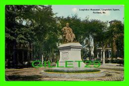 PORTLAND, ME - LONGFELLOW MONUMENT, LONGFELLOW SQUARE - UNCO - 3/4 BACK - - Portland