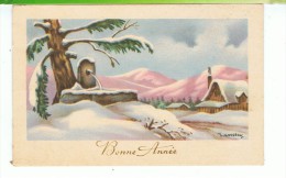 CPA-FANTAISIE-1953-ILLUST -GOUGEON-UN PAYSAGE DE NEIGE- - Gougeon