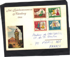 Allemagne Berlin Spielwarenmesse Nürnberg 1966 Sur Carte - Yvert Série 285 à 288 - Cartas & Documentos