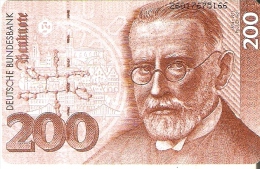 TARJETA DE ALEMANIA CON UN BILLETE DE 200 MARKS (BANKNOTE) - Stamps & Coins