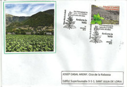La Culture Du Tabac En Andorre.  Belle Lettre FDC D'Andorra Español, Année 2014 - Tabacco