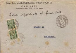 REGNO SEGNATASSE 25 C COPPIA 1943 CAGLIARI X SORRADILE - Portomarken