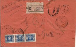 LUOGOTENENZA SEGNATASSE 3 X 10 L 1942 RACC AGRIGENTO X GROTTE - Postage Due