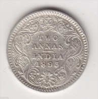 @Y@    British India 2 Annas 1893  C   High Grade  (  2825) - Inde