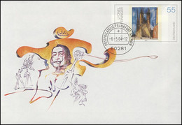 USo 74 Salvador Dali Maler & Grafiker & Schriftsteller, VS-O Frankfurt 6.5.2004 - Briefomslagen - Ongebruikt