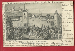 DSR-10  Entrée Du Comte Vert à Moudon 1370, Souvenir Du Centenaire Vaudois 1903. Précurseur. Cachet 1903 - Moudon