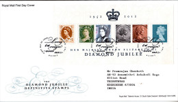 GREAT BRITAIN- 2012- QUEENS DIAMOND JUBILEE- DEFINITIVES- FDC - Lettres & Documents