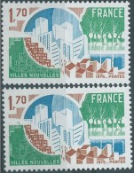 [03] Variété : N° 1855 Villes Nouvelles Arbres Sur Fond Vert Pâle + Normal  ** - Neufs