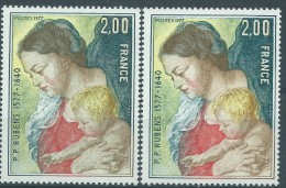 [03] Variété : N° 1958 Rubens Bistre-verdâtre Au Lieu De Bistre-brun + Normal  ** - Unused Stamps