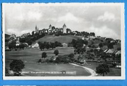 Mans823, Romont, Vue Prise Depuis La Route De Siviriez, 1041, Circulée 1952 - Romont