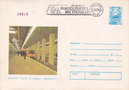 5098A SUBWAY , VERY RARE POSTMARK 1980, COVER STATIONARY,  ROMANIA - Tram