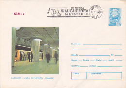 5099A SUBWAY , VERY RARE POSTMARK 1980, COVER STATIONARY,  ROMANIA - Tranvie