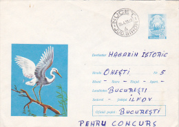 5075A LONG LEG BIRDS, 1972, COVER, POSTAL STATIONARY, SEND TO MAIL,  ROMANIA - Storchenvögel