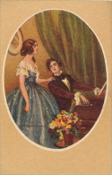 FEMMES - FRAU - LADY - Jolie Carte Fantaisie Couple Homme Et Femme Devant Piano Signée T. CORBELLA - Corbella, T.