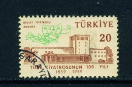 TURKEY  -  1959  Theatre  20k  Used As Scan - Oblitérés