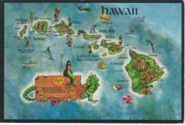 HAWAII      HONOLULU   CARTOGRAPH OF THE "LOVELIEST CHAIN OF ISLANDS IN THE PACIFIC"        (VIAGGIATA) - Honolulu