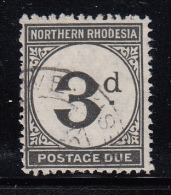 Northern Rhodesia Used Scott #J3 3p Postage Due - Nordrhodesien (...-1963)