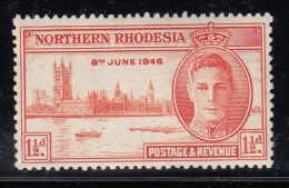 Northern Rhodesia MH Scott #46a 1 1/2p Peace Issue Perf 13 1/2 - Northern Rhodesia (...-1963)