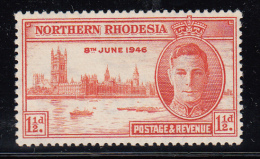 Northern Rhodesia Unused Scott #46a 1 1/2p Peace Issue Perf 13 1/2 - Rodesia Del Norte (...-1963)