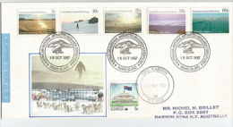 Expedition Antarctique à L´île Heard.18 Oct. 1987, Lettre Adressée à Darwin, Avec Timbre à Date Arrivée Recto Enveloppe - Bases Antarctiques