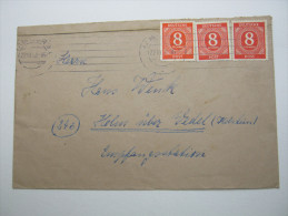 1947 , Brief Aus Hamburg , 8 Pfg. Ziffer In 2 Verschiedenen Farben - Storia Postale