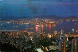 CPSM Hong Kong-Victoria Harbour Night   L1854 - Chine (Hong Kong)